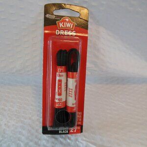 Kiwi black dress shoe laces 27" waxed round laces 2 pair in pkg NIP NEW unused